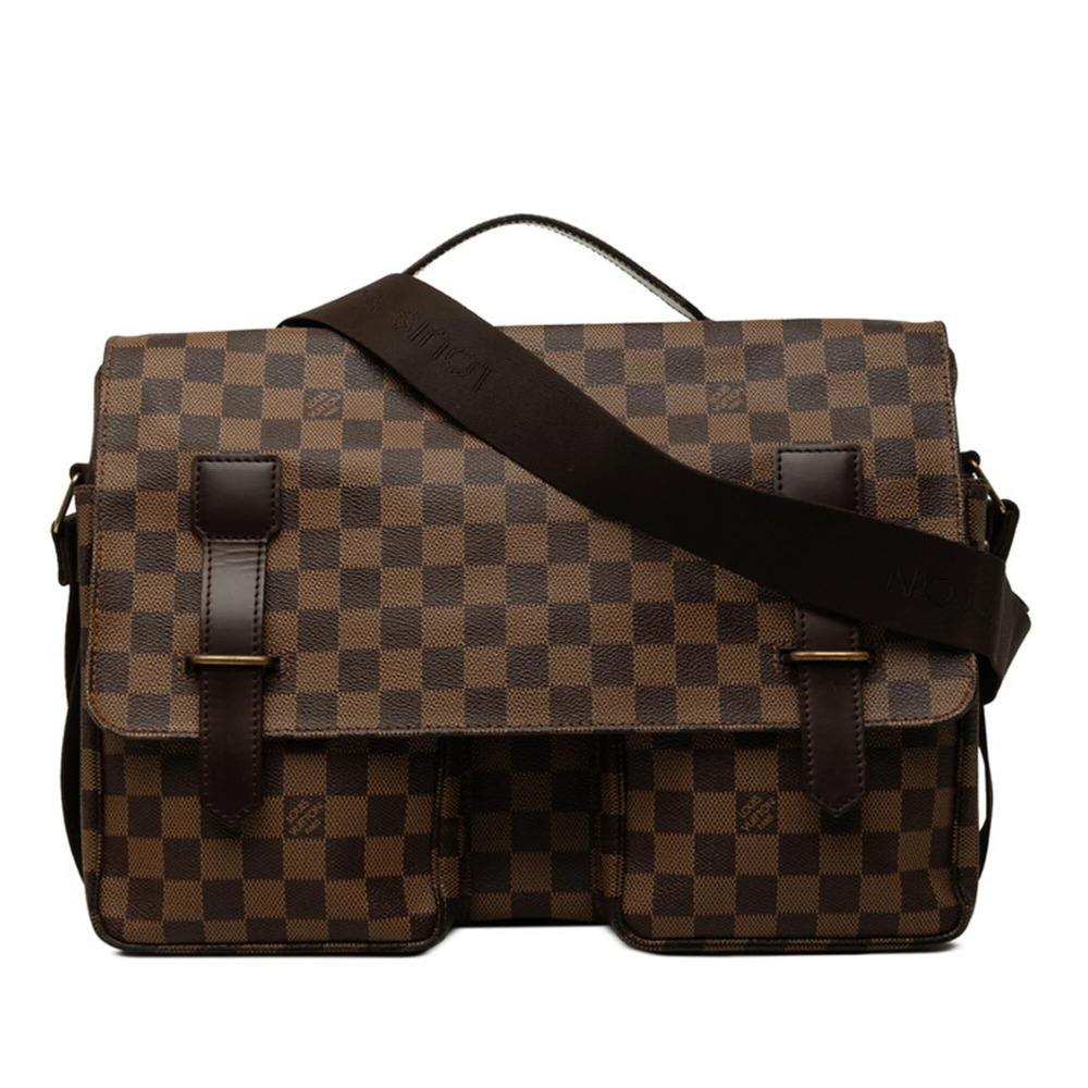 Louis Vuitton Damier Broadway Handbag Shoulder Bag 2WAY N42270 Brown Leather ...